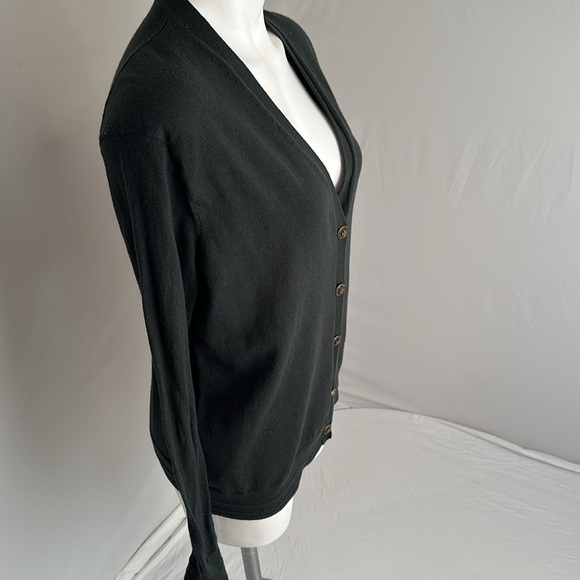 Tory Burch Madison English Green Reva button cardigan sweater XL - Picture 2 of 11